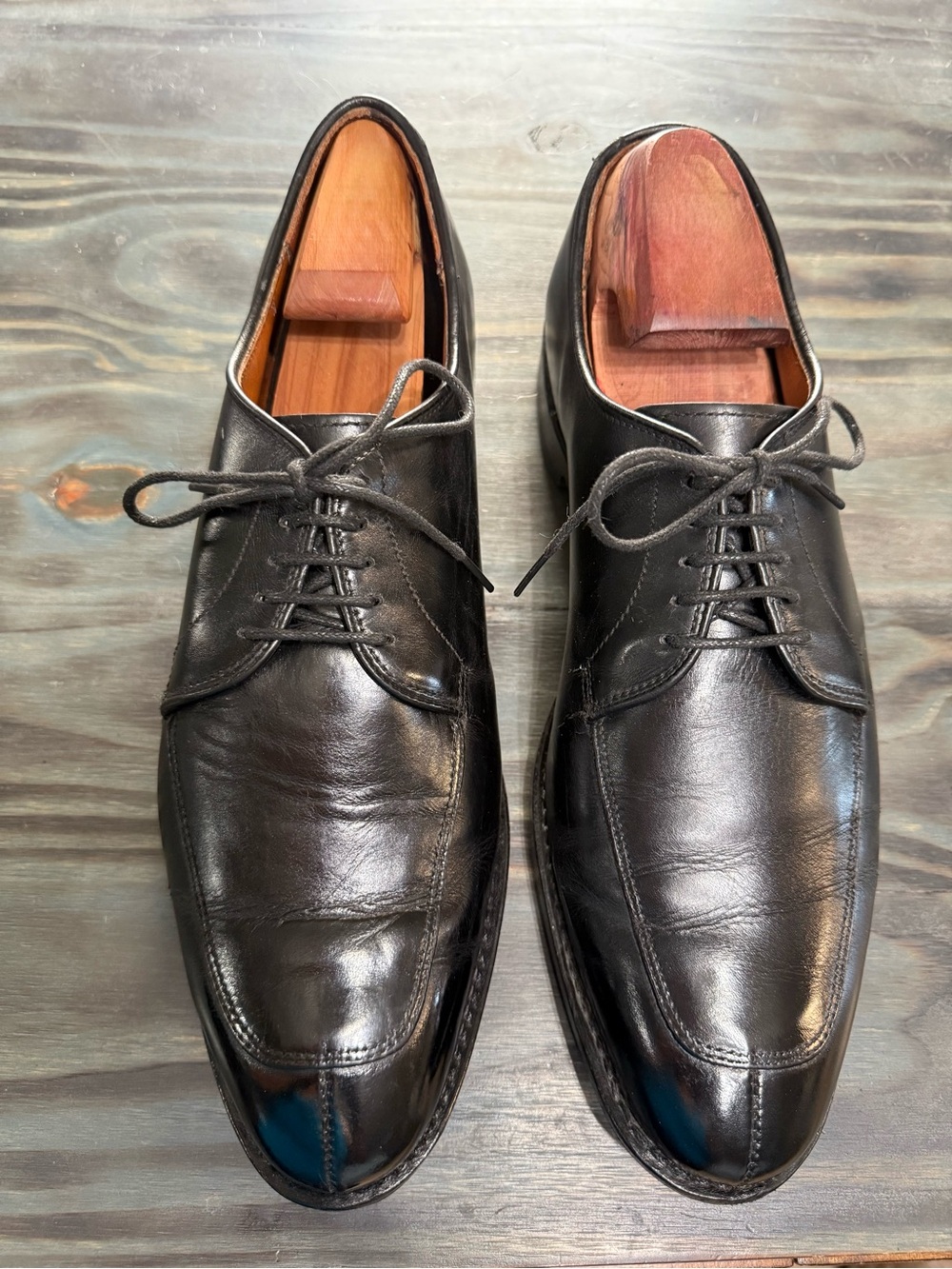 Allen Edmonds Delray Black Leather Split Toe Derby Dress Shoes